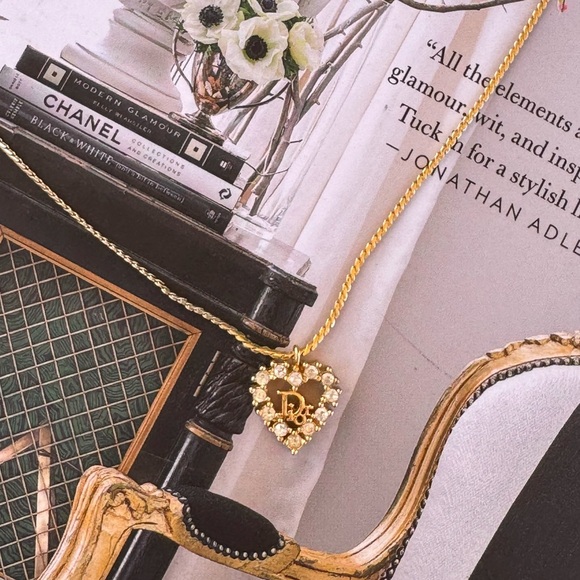 Authentic Dior Crystal Heart Necklace - Picture 2 of 7